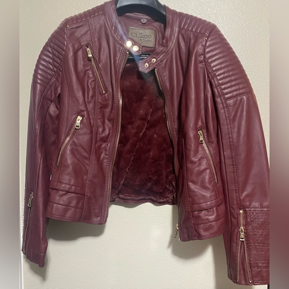 🔥Wore Once-Ci Sono Deep Maroon Coat- 100% Polyurethane shell- size Large - Picture 3 of 11